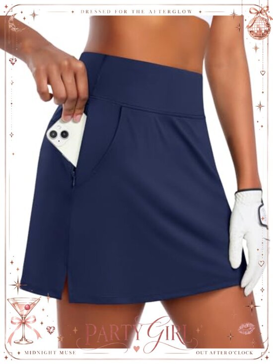Pants - Women's High Waist Golf Skort Built-in Shorts Athletic Tennis Skirt